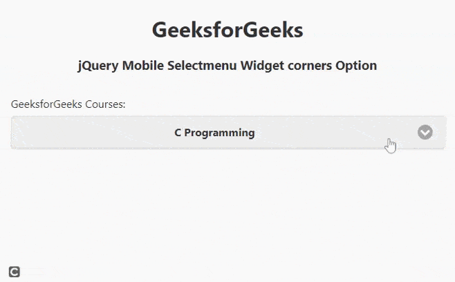 jQuery Mobile selectmenu Widget corners 选项