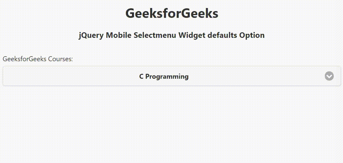 jQuery Mobile Selectmenu Widget defaults选项