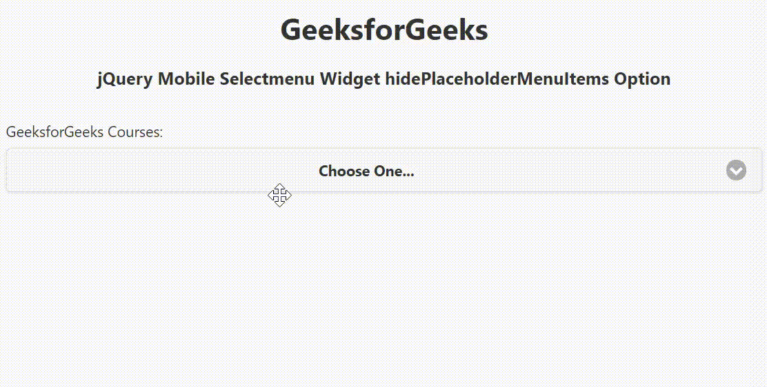 jQuery Mobile Selectmenu Widget hidePlaceholderMenuItems选项