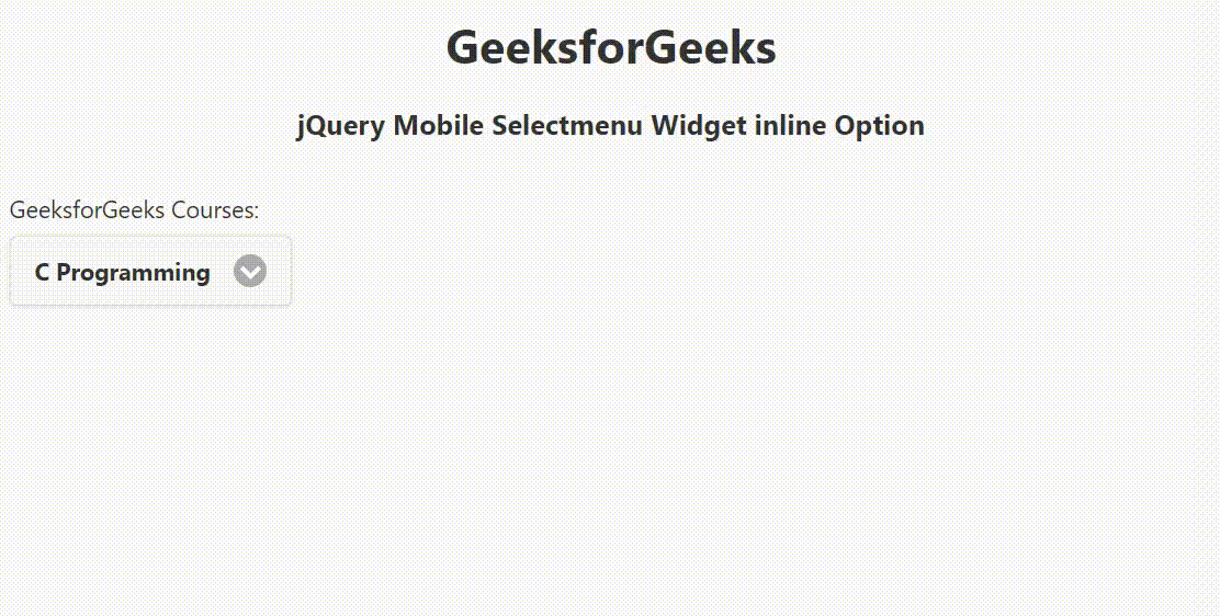 jQuery Mobile Selectmenu Widget inline 选项