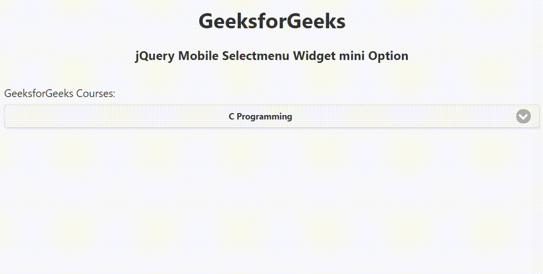 jQuery Mobile Selectmenu Widget mini 选项