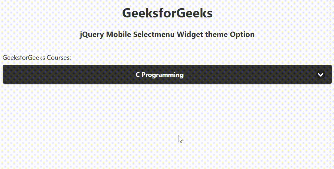 jQuery Mobile Selectmenu Widget theme选项