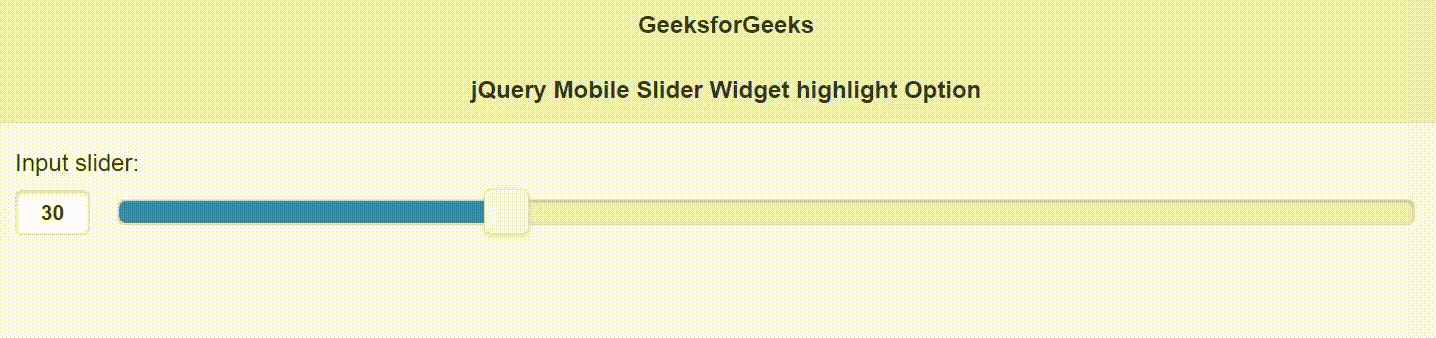 jQuery Mobile Slider Widget的highlight选项