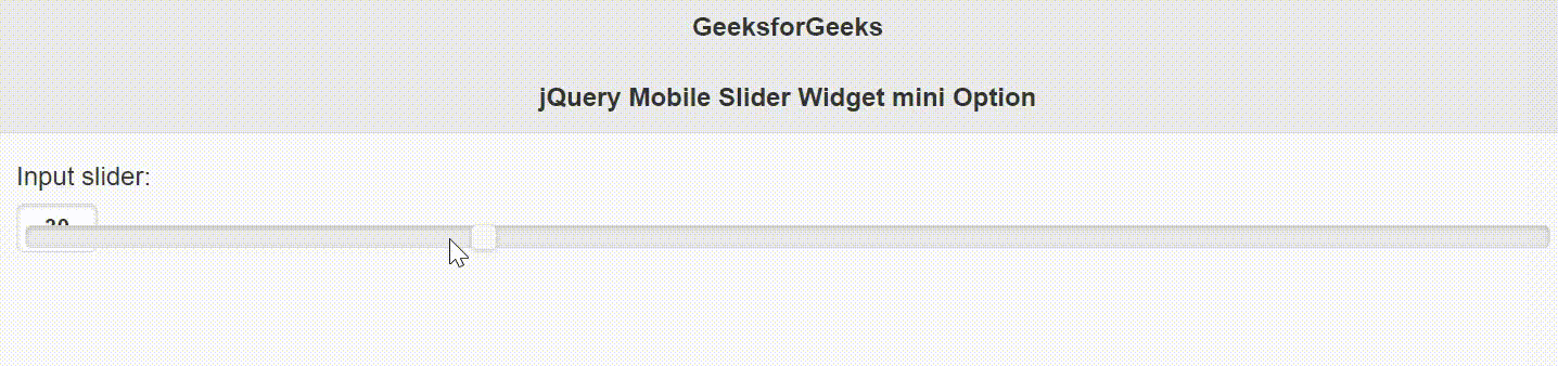 jQuery Mobile Slider Widget mini选项