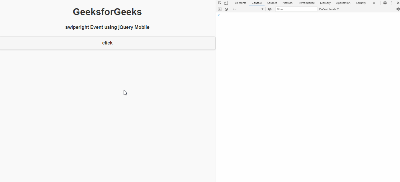 jQuery Mobile swiperight事件