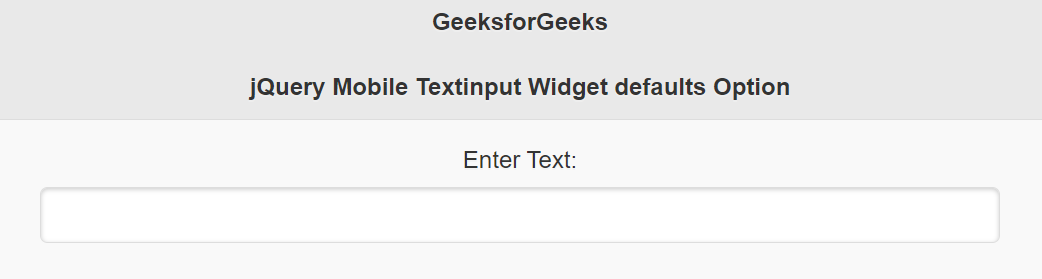jQuery Mobile Textinput Widget defaults 选项