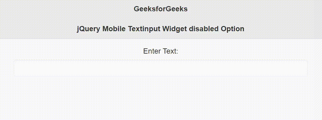 jQuery Mobile Textinput Widget disabled 选项