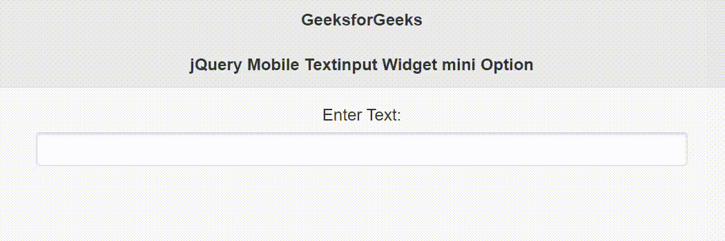 jQuery Mobile Textinput Widget mini 选项