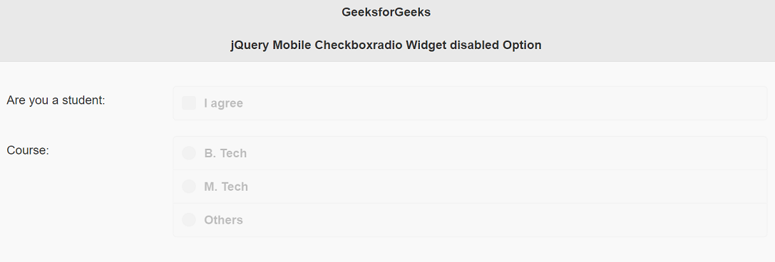 jQuery Mobile Checkboxradio Widget disabled选项