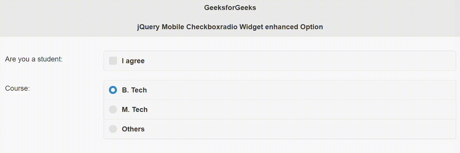 jQuery Mobile Checkboxradio Widget enhanced选项