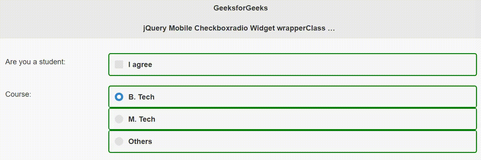 jQuery Mobile Checkboxradio Widget wrapperClass选项