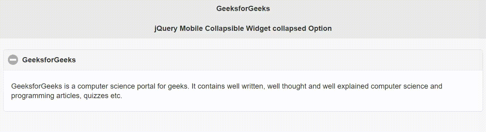 jQuery Mobile Collapsible Widget collapsed选项