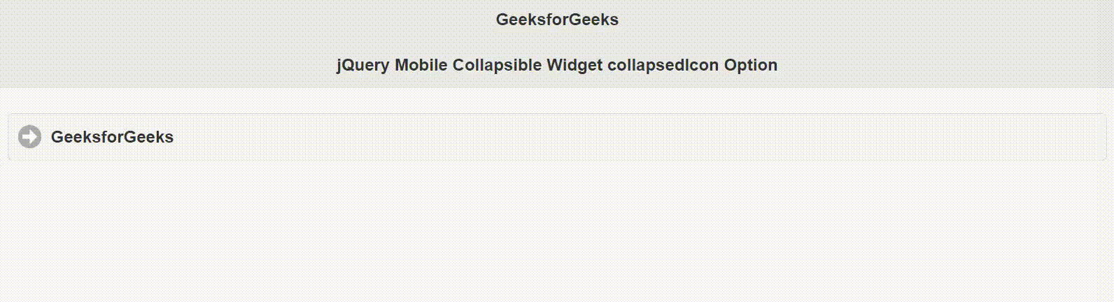 jQuery Mobile Collapsible Widget collapsedIcon选项