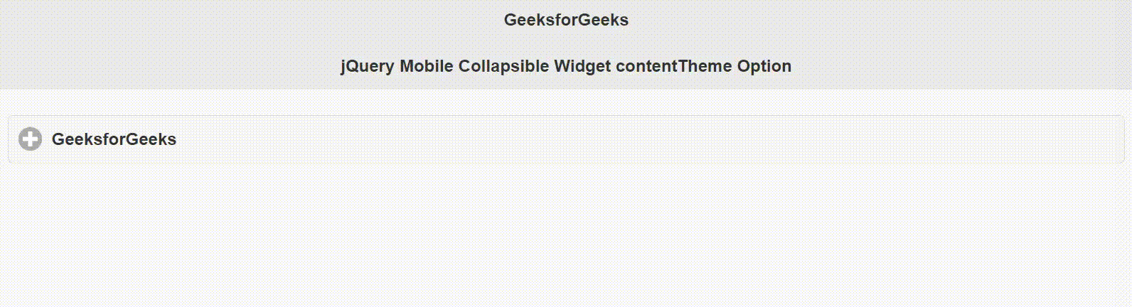 jQuery Mobile Collapsible Widget contentTheme选项