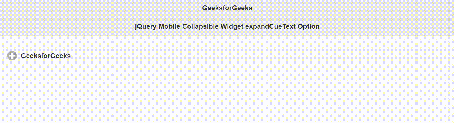 jQuery Mobile Collapsible Widget expandCueText选项