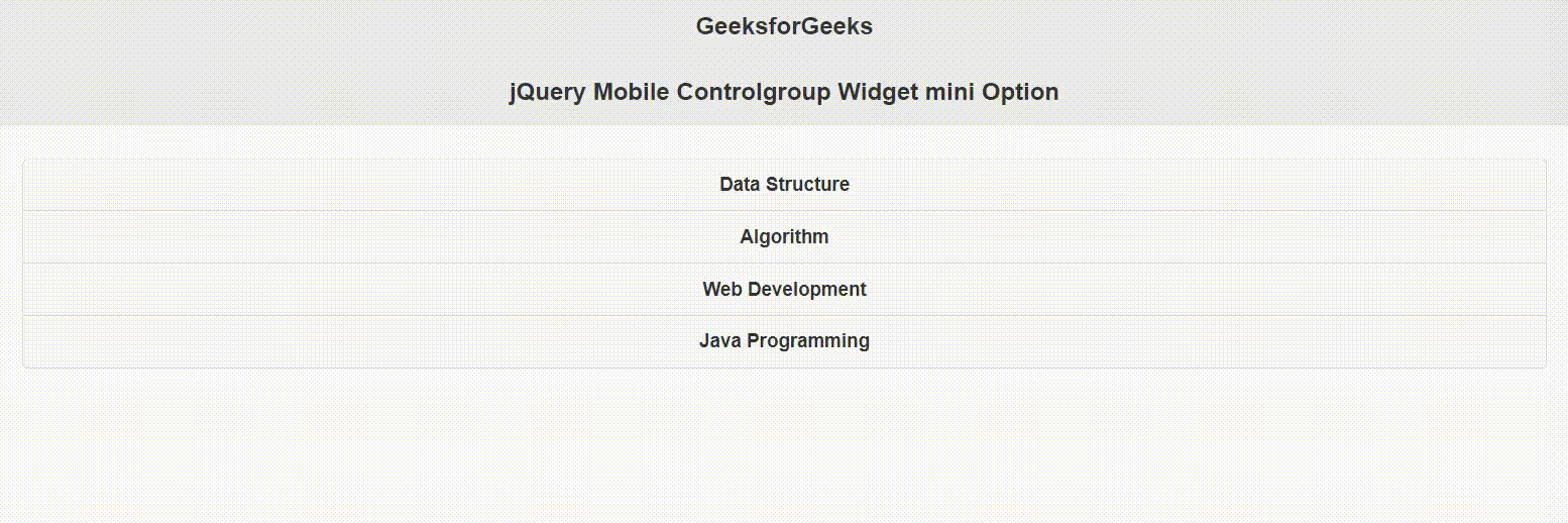 jQuery Mobile Controlgroup Widget mini 选项