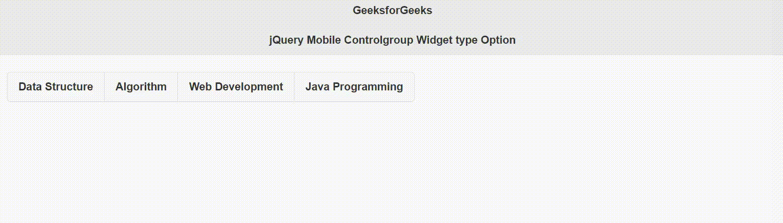jQuery Mobile controlgroup Widget的type 选项