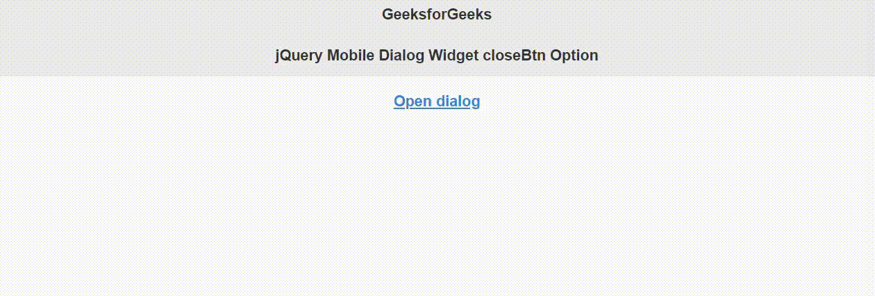 jQuery Mobile Dialog Widget closeBtn选项