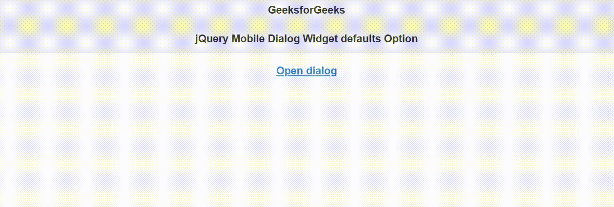 jQuery Mobile Dialog Widget的defaults 选项