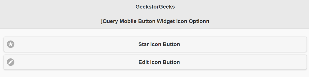 jQuery Mobile Button Widget图标选项