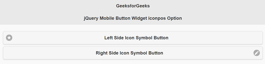 jQuery Mobile Button Widget iconpos选项