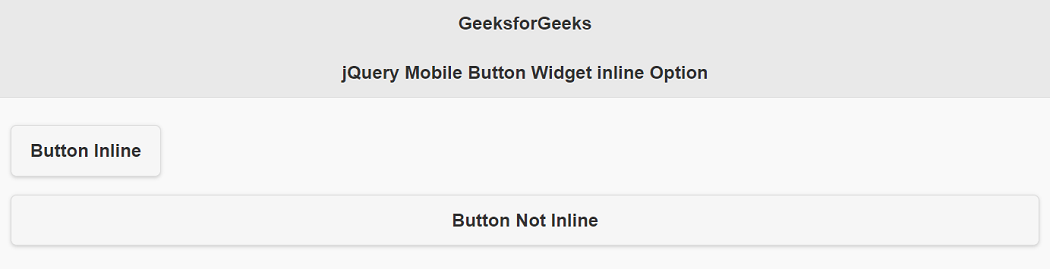 jQuery Mobile Button Widget inline选项