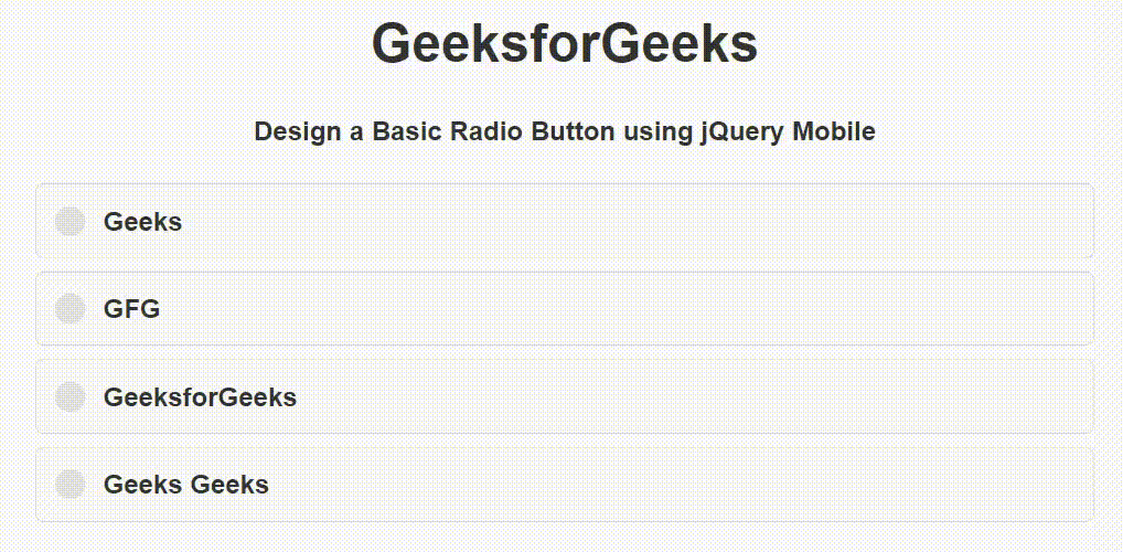 如何使用jQuery Mobile制作一个基本的单选按钮？