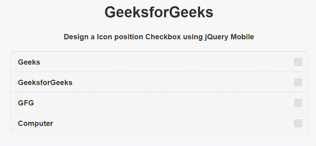 如何使用jQuery Mobile制作一个Icon位置的复选框？