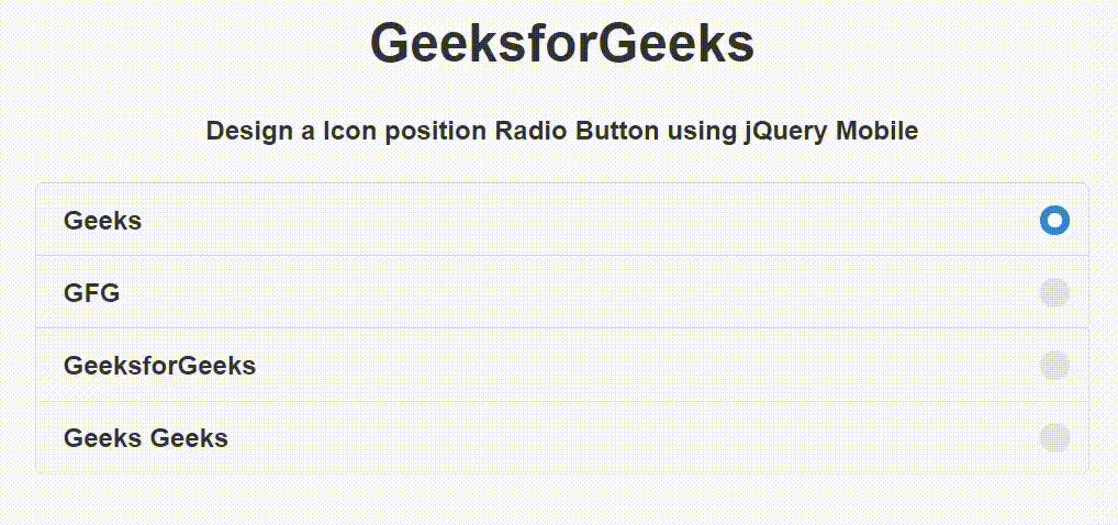 如何使用jQuery Mobile制作一个Icon位置的单选按钮？