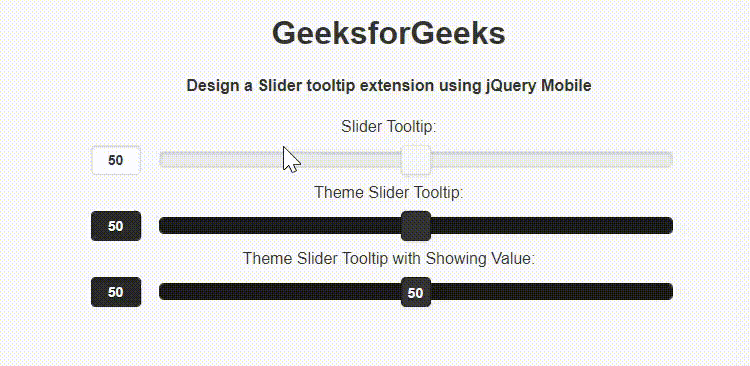 如何使用jQuery Mobile制作滑块工具提示扩展？