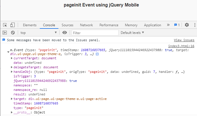 jQuery Mobile pageinit事件