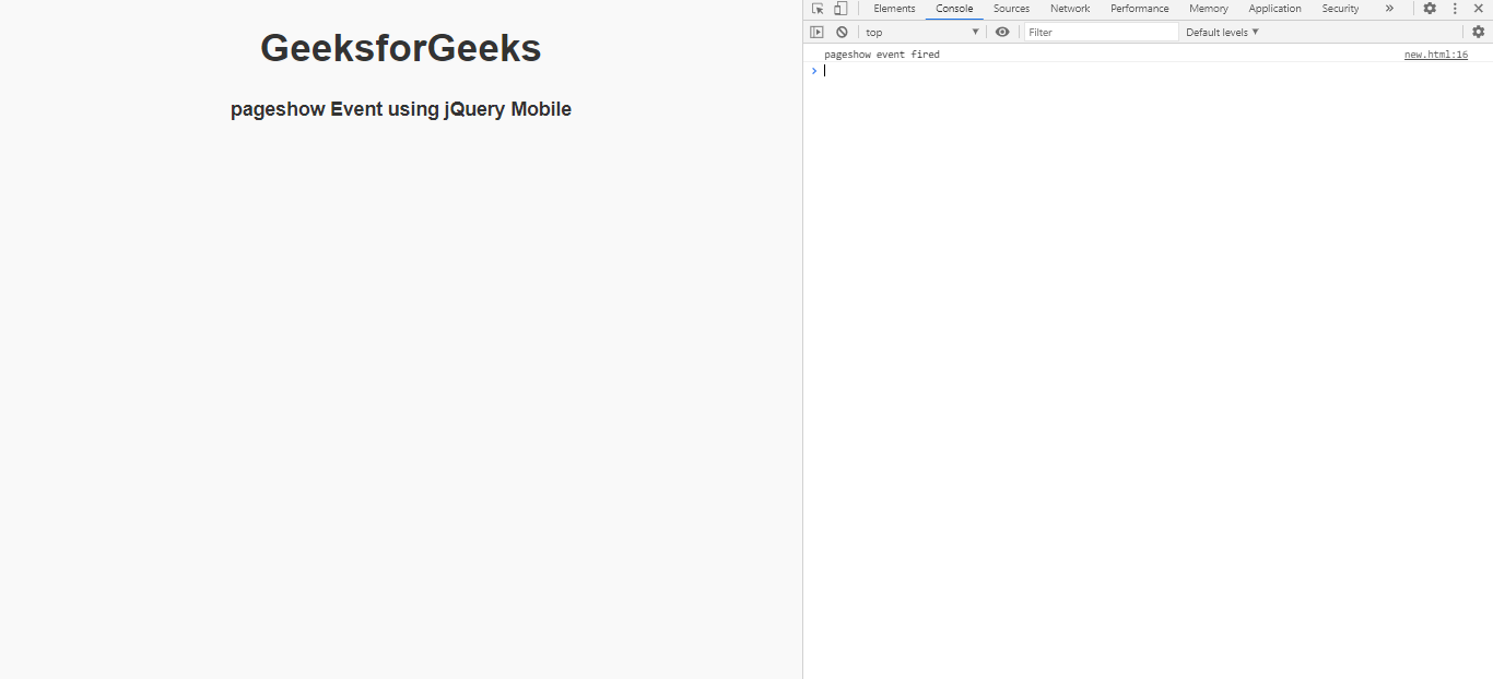 jQuery Mobile pageshow事件