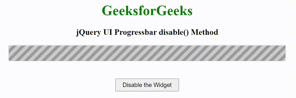 jQuery UI Progressbar disable()方法