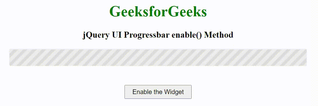 jQuery UI progressbar enable() 方法