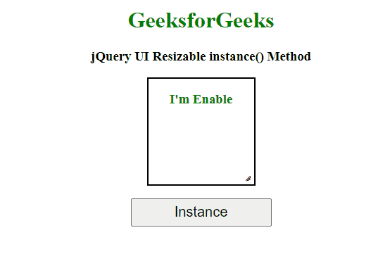 jQuery UI Resizable instance() 方法