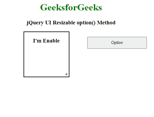 jQuery UI resizable option()方法