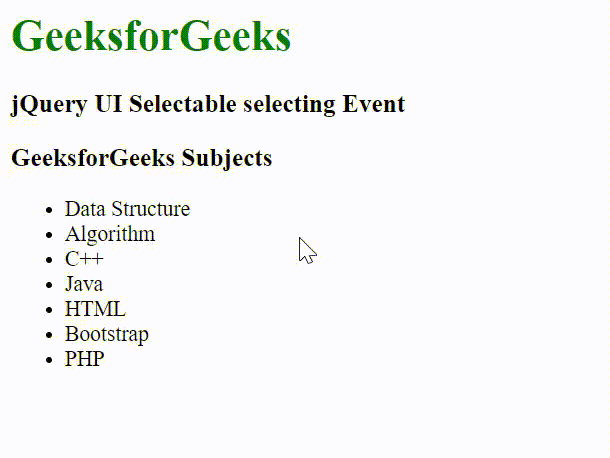 jQuery UI的Selectable selecting事件