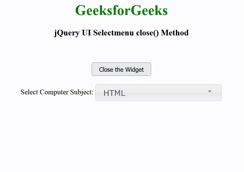 jQuery UI Selectmenu close()方法