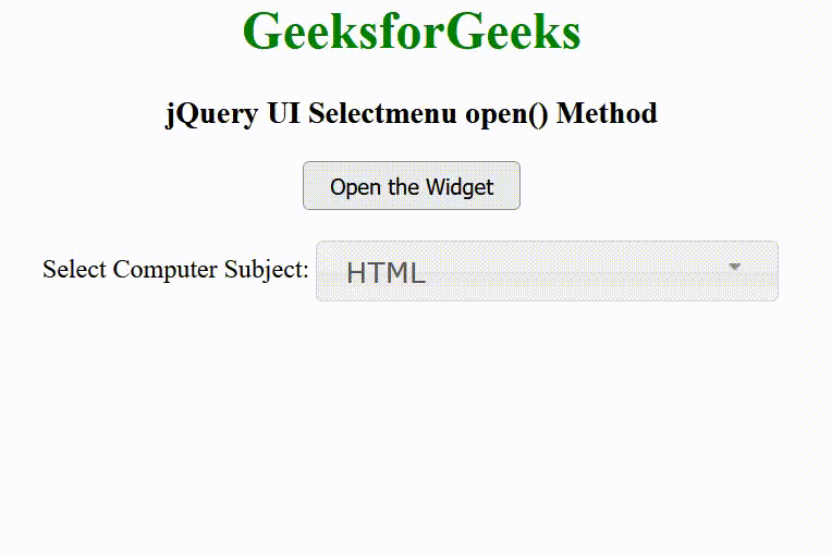 jQuery UI Selectmenu open()方法