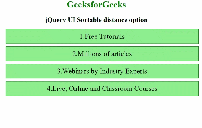 jQuery UI Sortable distance选项