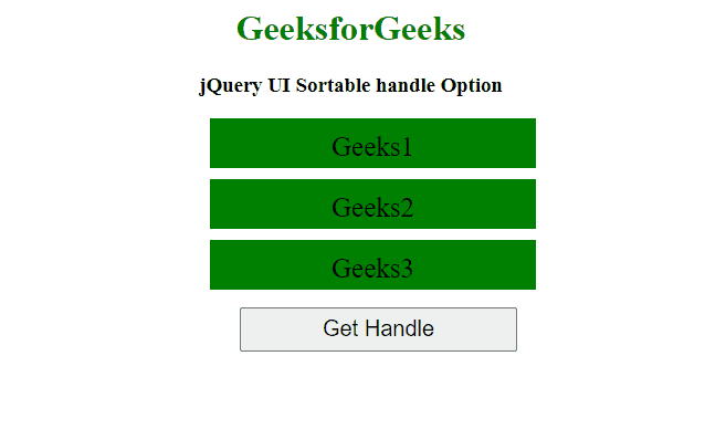 jQuery UI Sortable handle 选项