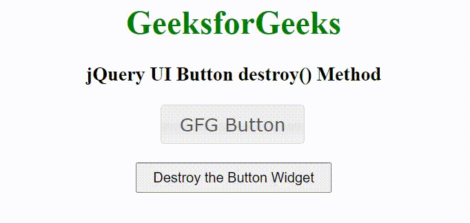 jQuery UI Button destroy()方法
