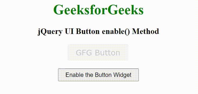 jQuery UI Button enable()方法