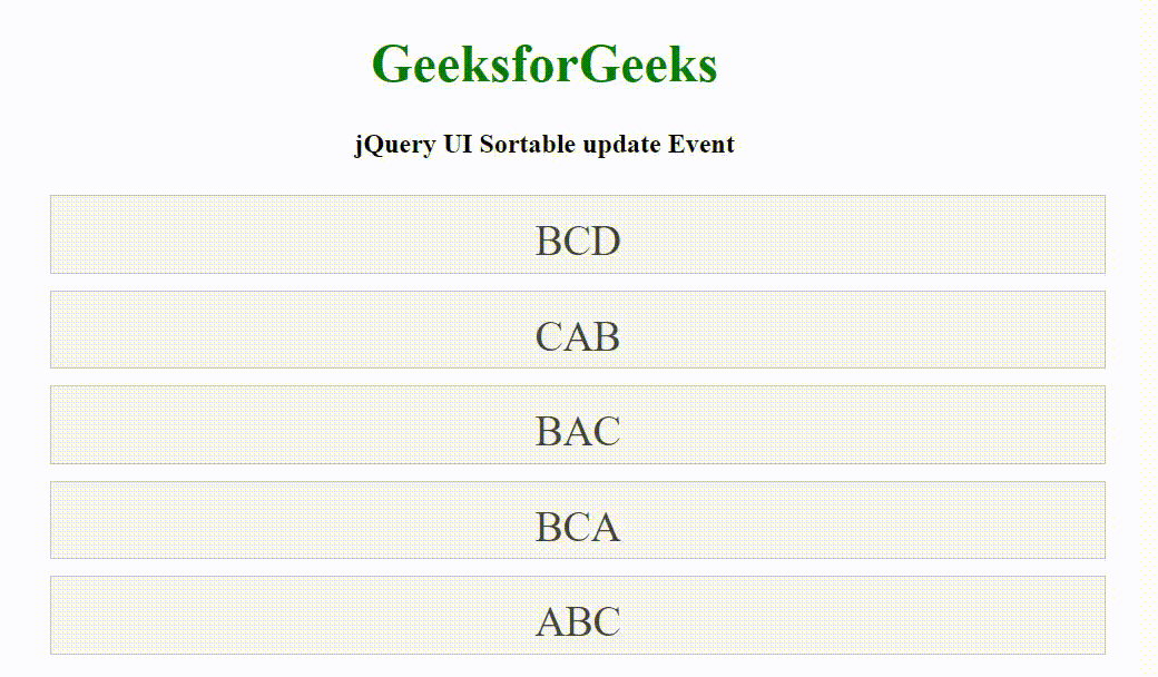 jQuery UI Sortable update事件 jQuery UI Sortable update事件