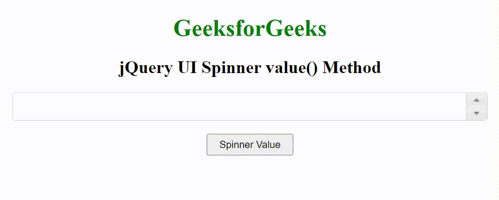 jQuery UI Spinner value()方法