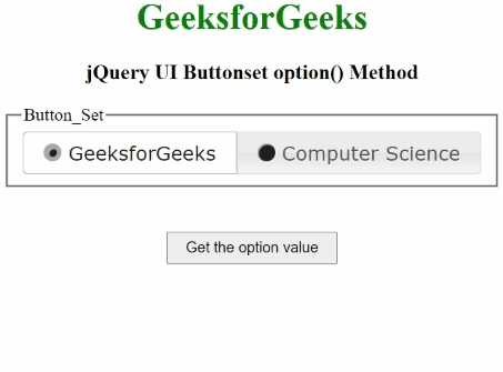 jQuery UI Buttonset option()方法