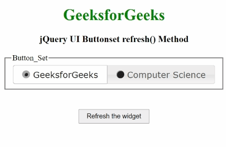 jQuery UI Buttonset refresh()方法