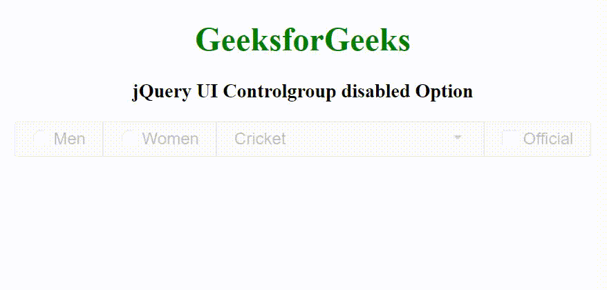 jQuery UI controlgroup disabled选项