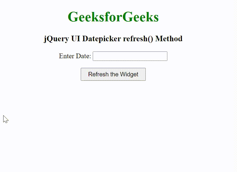 jQuery UI Datepicker refresh()方法