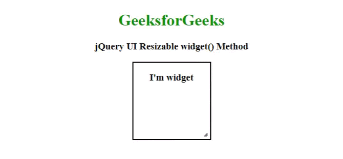 jQuery UI Resizable widget()方法